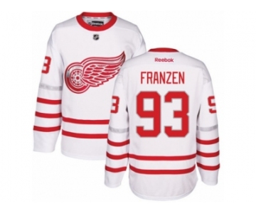 Men's Reebok Detroit Red Wings #93 Johan Franzen Authentic White 2017 Centennial Classic NHL Jersey