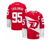 Men's Reebok Detroit Red Wings #95 Dennis Cholowski Authentic Red 2016 Stadium Series NHL Jersey