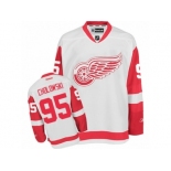 Men's Reebok Detroit Red Wings #95 Dennis Cholowski Authentic White Away NHL Jersey