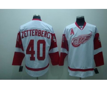 nhl detoit red wings #40 zetterberg white(A)