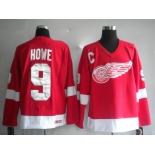 nhl detroit red wings #9 howe  red m&n