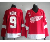 nhl detroit red wings #9 howe  red m&n