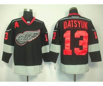 nhl jerseys deroit red wings #13 datsyuk black(A)