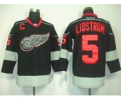 nhl jerseys deroit red wings #5 lidstrom black(C)