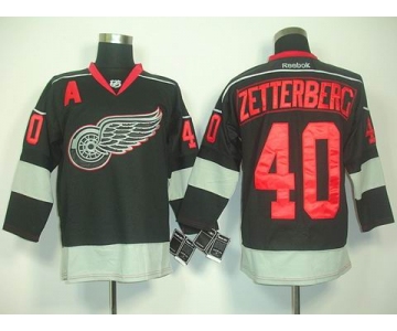 nhl jerseys detoit red wings #40 zetterberg black(A)