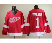 nhl jerseys detroit red wings #1 terry sawchuk ccm throwback red