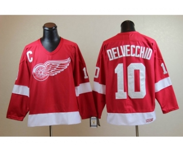 nhl jerseys detroit red wings #10 delvecchid ccm throwback red