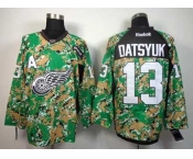 nhl jerseys detroit red wings #13 datsyuk camo[patch A]