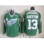 nhl jerseys detroit red wings #13 datsyuk green[2015 new]