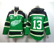 nhl jerseys detroit red wings #13 datsyuk green[pullover hooded sweatshirt patch A]