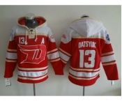 nhl jerseys detroit red wings #13 datsyuk red-cream[pullover hooded sweatshirt patch A][stadium]