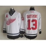 nhl jerseys detroit red wings #13 pavel datsyuk black-white