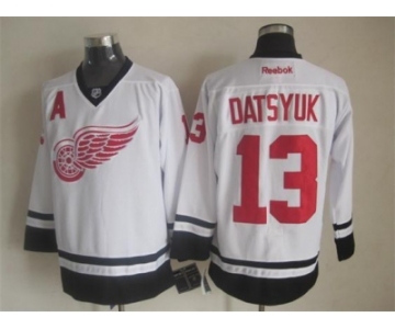 nhl jerseys detroit red wings #13 pavel datsyuk black-white