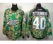 nhl jerseys detroit red wings #40 zetterberg camo[patch C]