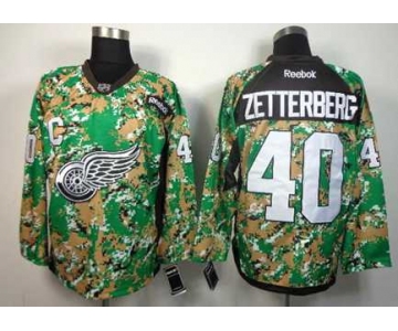 nhl jerseys detroit red wings #40 zetterberg camo[patch C]