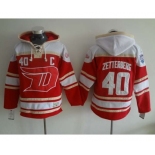 nhl jerseys detroit red wings #40 zetterberg red-cream[pullover hooded sweatshirt patch C][stadium]