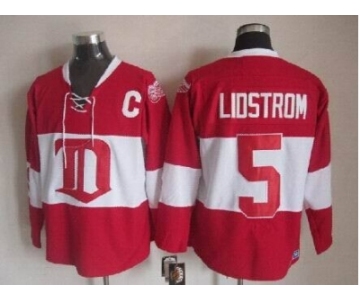 nhl jerseys detroit red wings #5 lidstrom red[patch C]