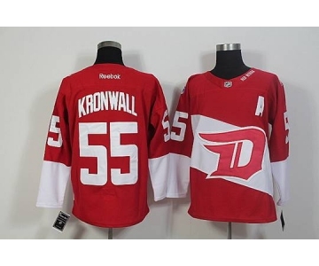 nhl jerseys detroit red wings #55 kronwall red[stadium][patch A]