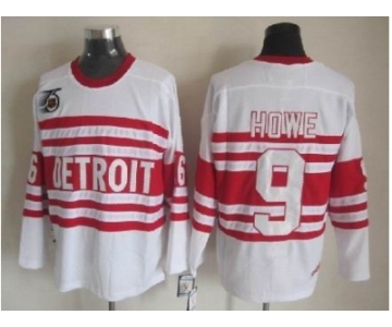 nhl jerseys detroit red wings #9 howe authentic 75th ccm white