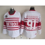 nhl jerseys detroit red wings #91 fedorov white[m&n 75th]