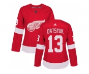 Women Adidas Detroit Red Wings #13 Pavel Datsyuk Red Home Authentic Stitched NHL Jersey