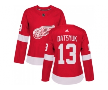 Women Adidas Detroit Red Wings #13 Pavel Datsyuk Red Home Authentic Stitched NHL Jersey