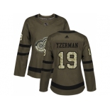 Women Adidas Detroit Red Wings #19 Steve Yzerman Green Salute to Service Stitched NHL Jersey