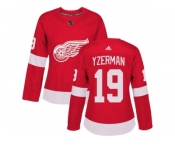 Women Adidas Detroit Red Wings #19 Steve Yzerman Red Home Authentic Stitched NHL Jersey