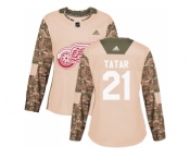 Women Adidas Detroit Red Wings #21 Tomas Tatar Camo Authentic 2017 Veterans Day Stitched NHL Jersey