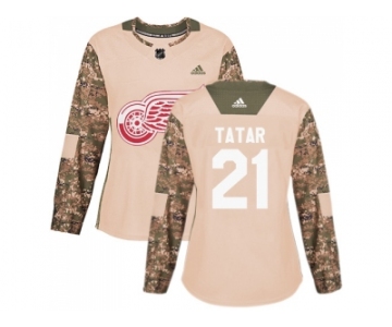 Women Adidas Detroit Red Wings #21 Tomas Tatar Camo Authentic 2017 Veterans Day Stitched NHL Jersey