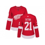 Women Adidas Detroit Red Wings #21 Tomas Tatar Red Home Authentic Stitched NHL Jersey