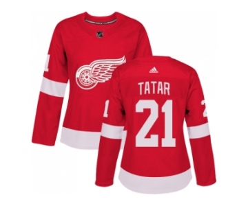 Women Adidas Detroit Red Wings #21 Tomas Tatar Red Home Authentic Stitched NHL Jersey