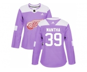 Women Adidas Detroit Red Wings #39 Anthony Mantha Purple Authentic Fights Cancer Stitched NHL Jersey