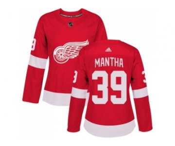 Women Adidas Detroit Red Wings #39 Anthony Mantha Red Home Authentic Stitched NHL Jersey