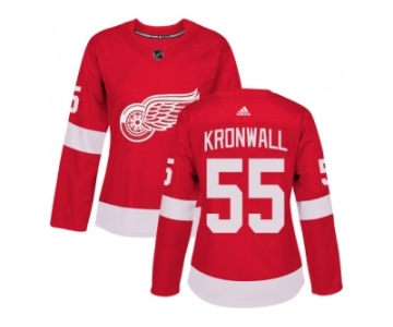 Women Adidas Detroit Red Wings #55 Niklas Kronwall Red Home Authentic Stitched NHL Jersey