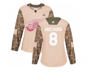 Women Adidas Detroit Red Wings #8 Justin Abdelkader Camo Authentic 2017 Veterans Day Stitched NHL Jersey