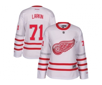 Women's Detroit Red Wings #71 Dylan Larkin White 2017 Centennial Classic Stitched NHL Jersey