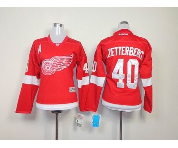 women nhl Detroit Red Wings #40 zetterberg red