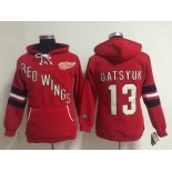 women nhl jerseys detroit red wings #13 datsyuk red[pullover hooded sweatshirt]