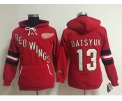 women nhl jerseys detroit red wings #13 datsyuk red[pullover hooded sweatshirt]