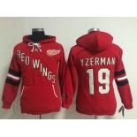 women nhl jerseys detroit red wings #19 yzerman red[pullover hooded sweatshirt]