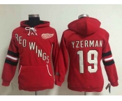 women nhl jerseys detroit red wings #19 yzerman red[pullover hooded sweatshirt]