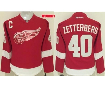 women nhl jerseys detroit red wings #40 zetterberg red[patch C]