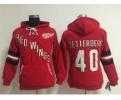 women nhl jerseys detroit red wings #40 zetterberg red[pullover hooded sweatshirt]