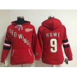 women nhl jerseys detroit red wings #9 howe red[pullover hooded sweatshirt]