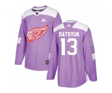 Youth Adidas Detroit Red Wings #13 Pavel Datsyuk Purple Authentic Fights Cancer Stitched NHL Jersey