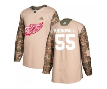 Youth Adidas Detroit Red Wings #55 Niklas Kronwall Camo Authentic 2017 Veterans Day Stitched NHL Jersey