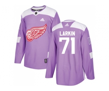 Youth Adidas Detroit Red Wings #71 Dylan Larkin Purple Authentic Fights Cancer Stitched NHL Jersey