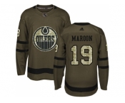 Youth Adidas Edmonton Oilers #19 Patrick Maroon Green Salute to Service Stitched NHL Jersey