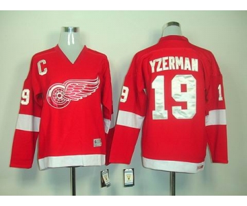 youth nhl jerseys deroit red wings #19 yzerman red ccm